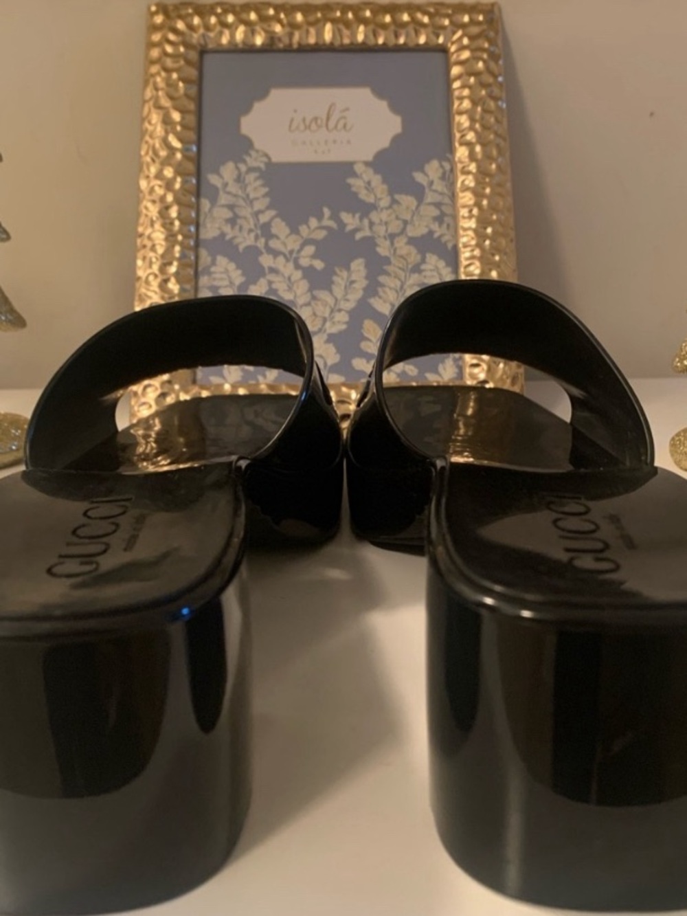 Gucci Black Glossy Patent Slide Mule - Picture 3 of 7